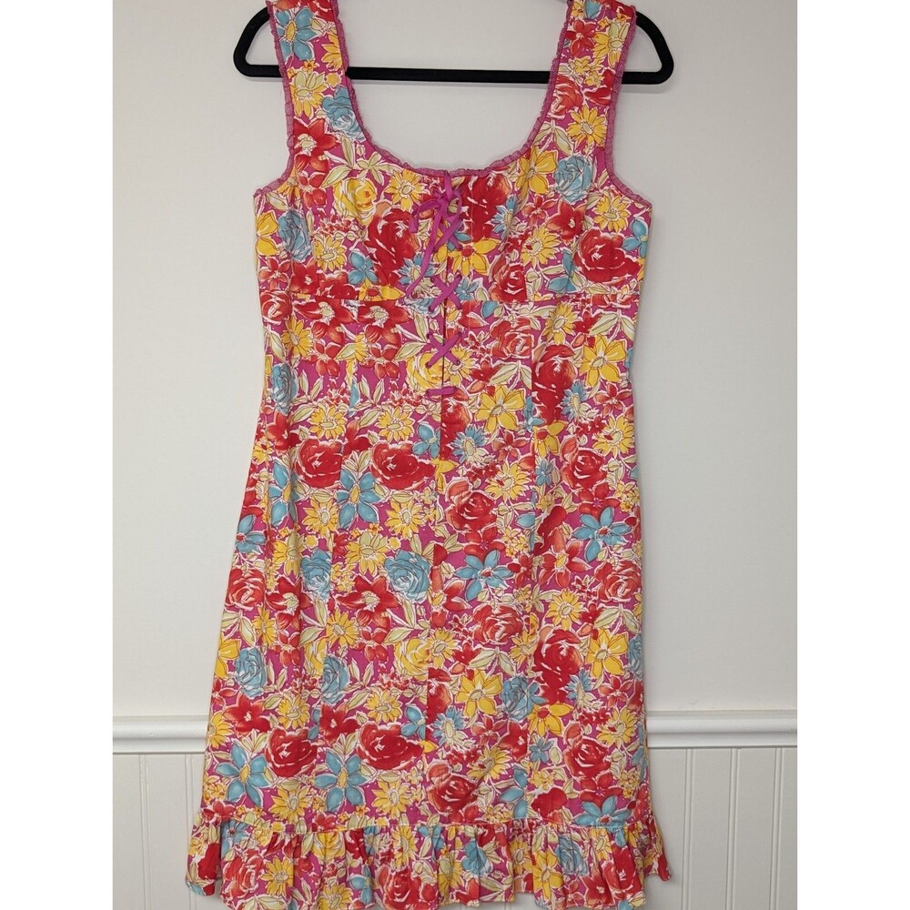 Spenser Jeremy Sundress Lace Trim Ribbon Ties Floral Size 10 Cottagecore Bloom